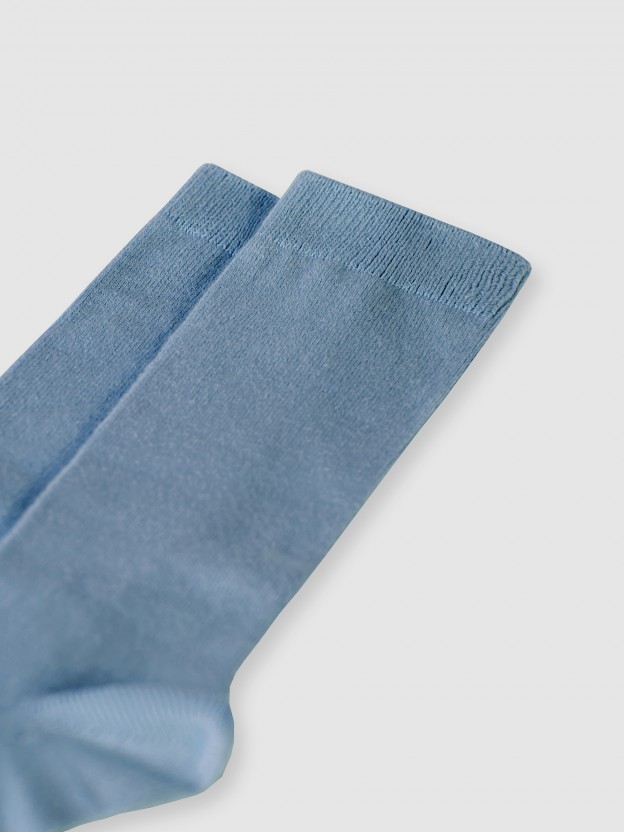 Plain stitch basic knee high socks Cndor