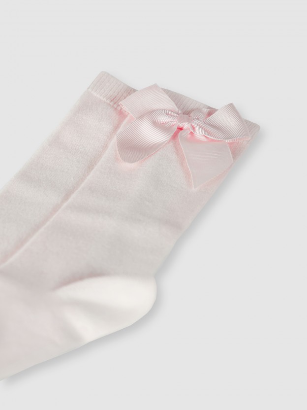 Knee-high socks with grossgrain side bow Cndor