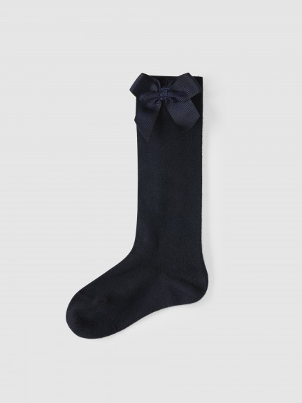 Knee-high socks with grossgrain side bow Cndor