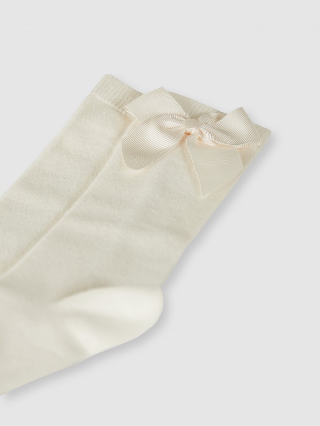 Knee-high socks with grossgrain side bow Cndor