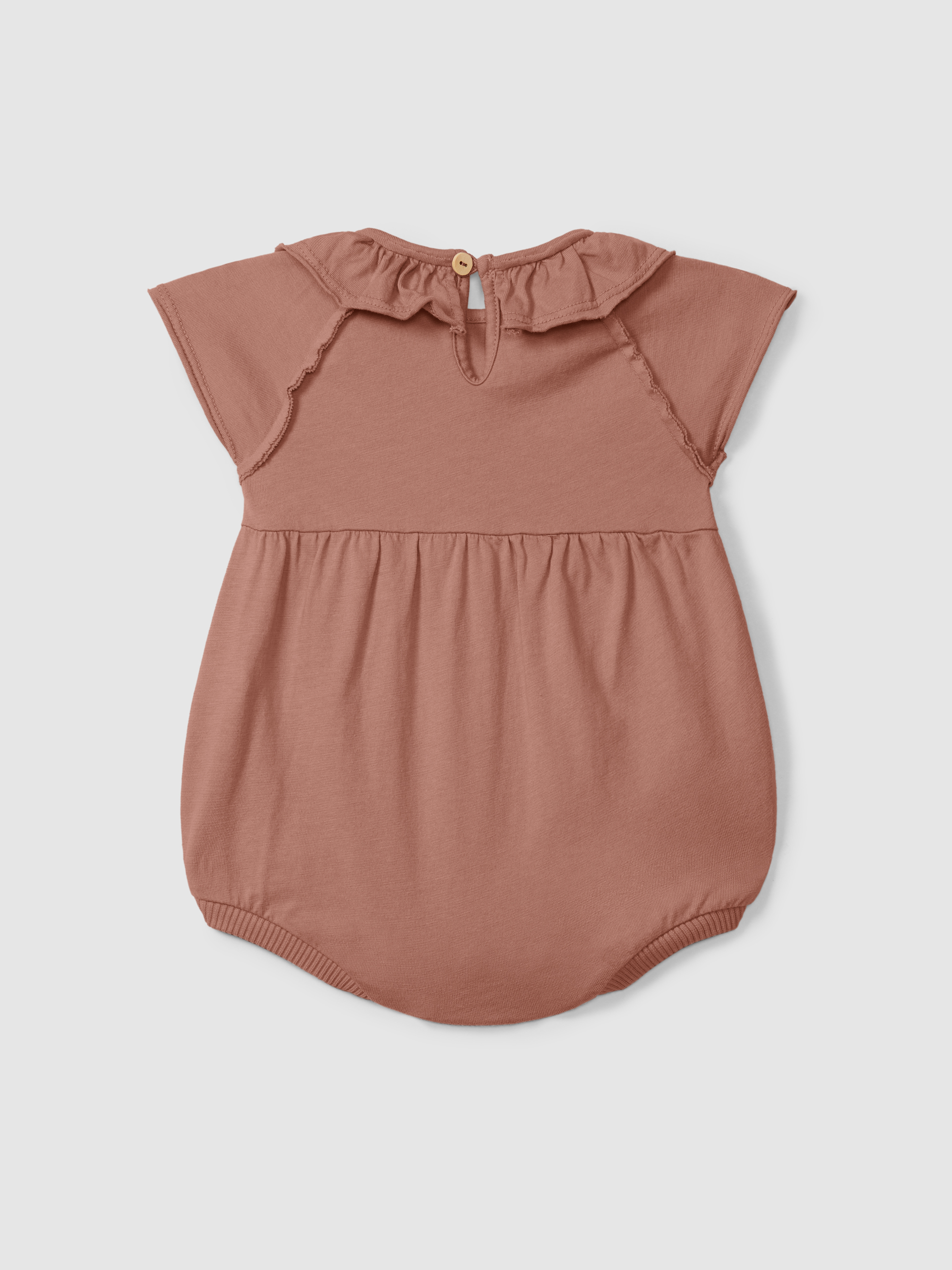 Shortie in plain jersey with ruffled collar