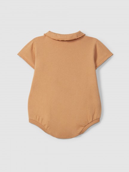 Shortie in plain jersey with pointy collar Shortie in plain jersey with pointy collar