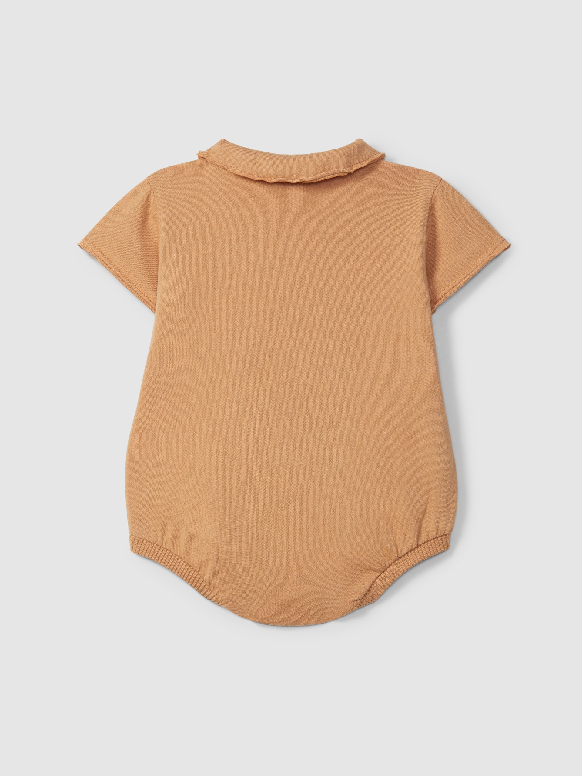Shortie in plain jersey with pointy collar