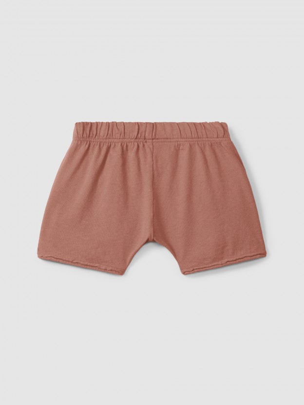 Pull-up shorts in plain jersey