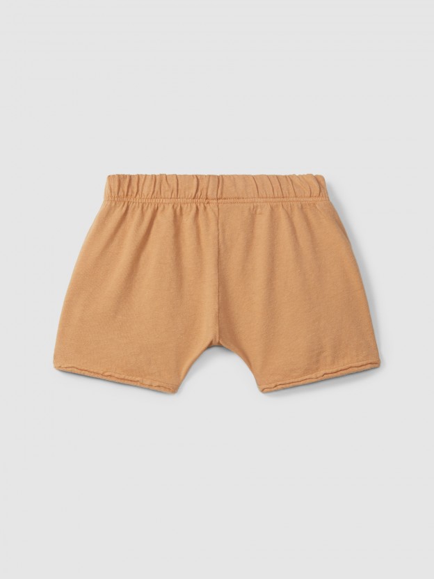 Pull-up shorts in plain jersey