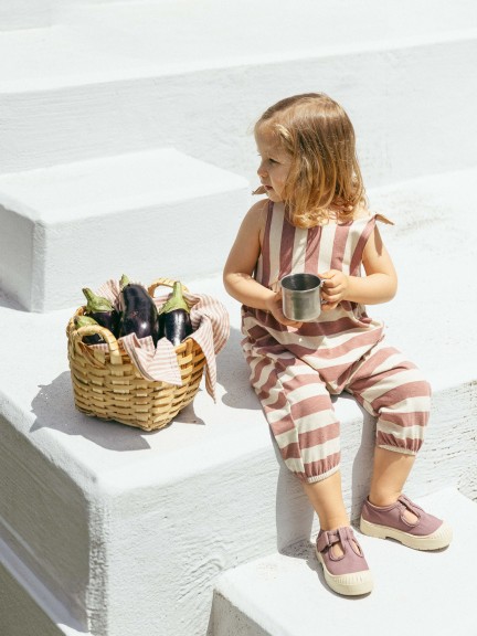 Striped dungarees