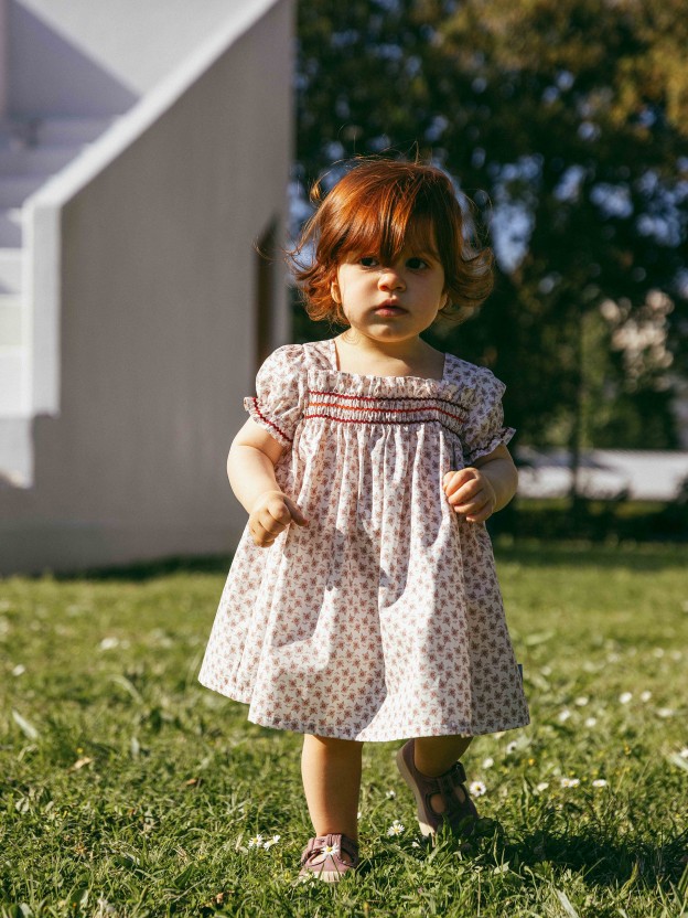 Floral dress with rickrack detail Floral dress with rickrack detail