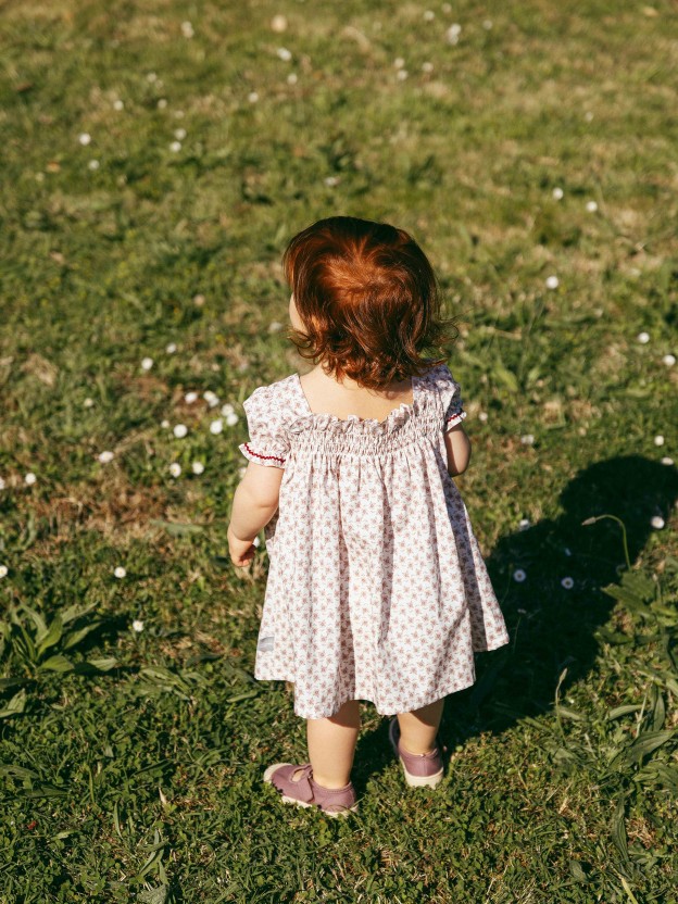 Floral dress with rickrack detail Floral dress with rickrack detail