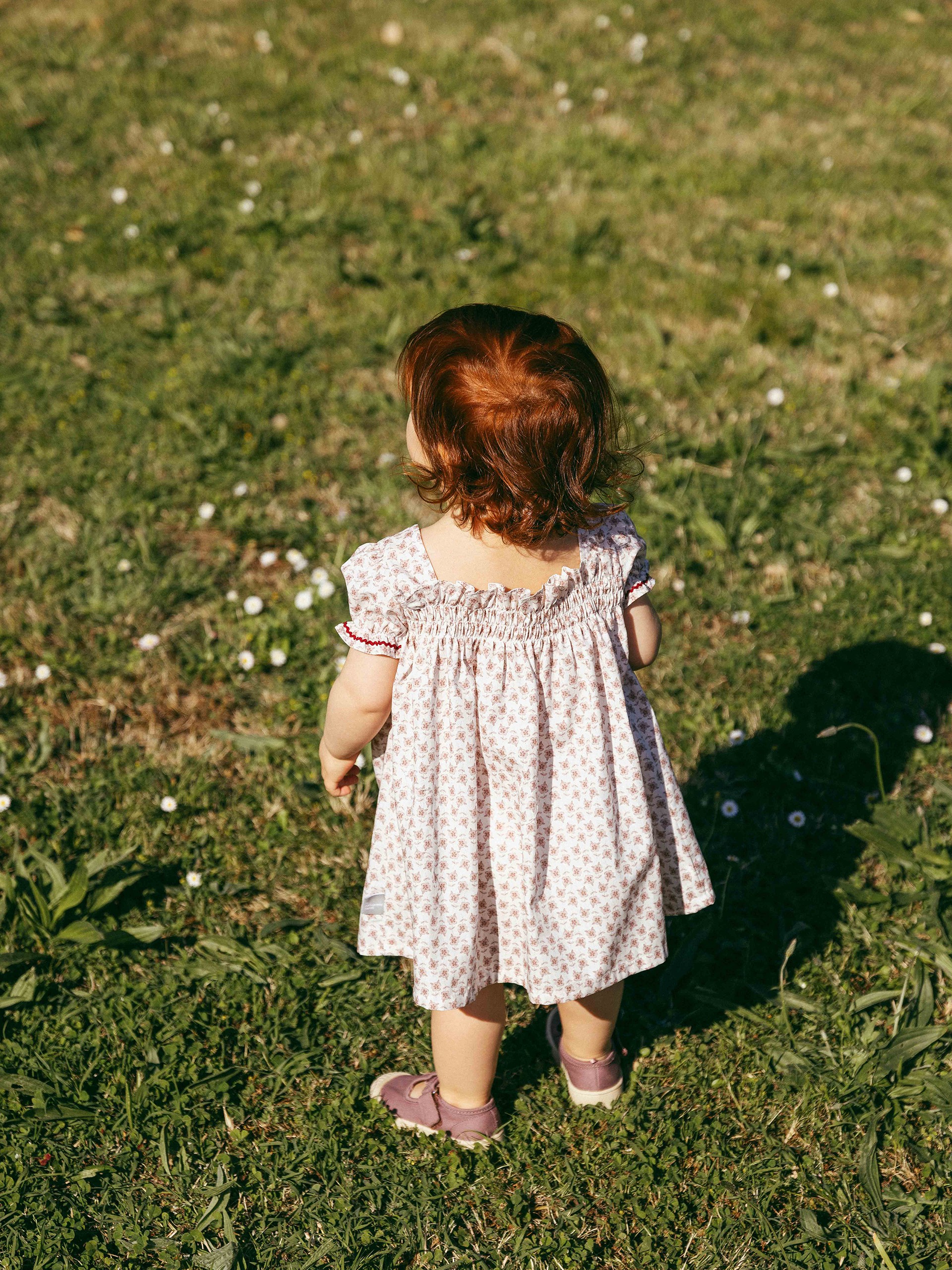 Floral dress with rickrack detail