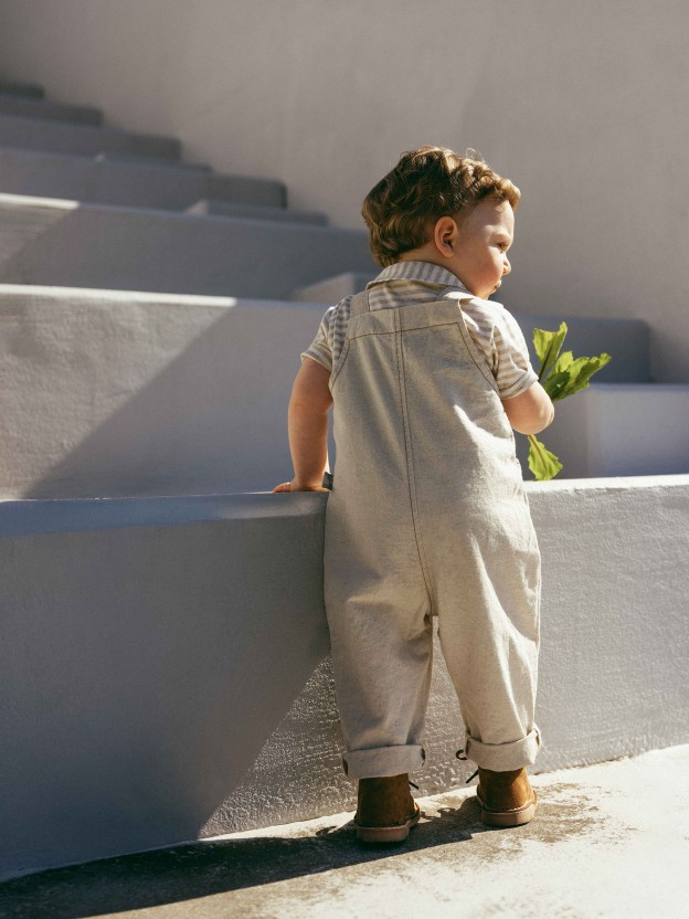 Organic style dungarees with pockets