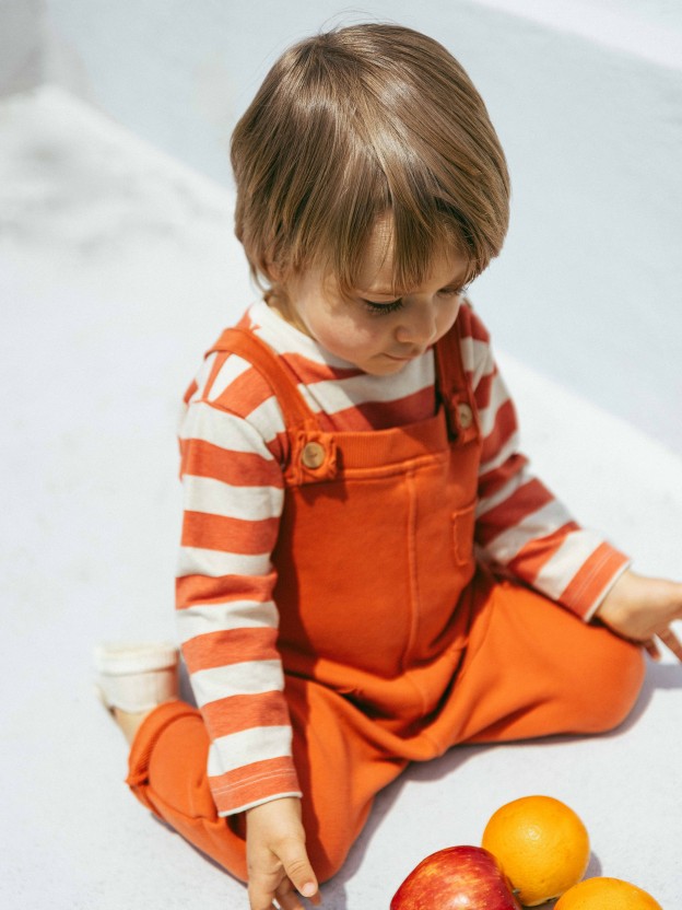 Plush dungarees with pockets