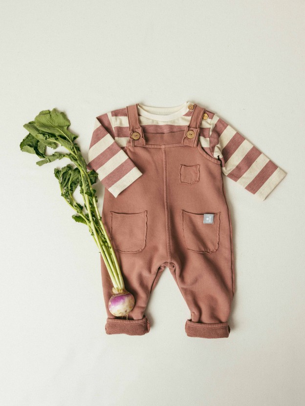 Plush dungarees with pockets