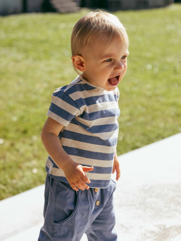 Pull-up pants in plain jersey