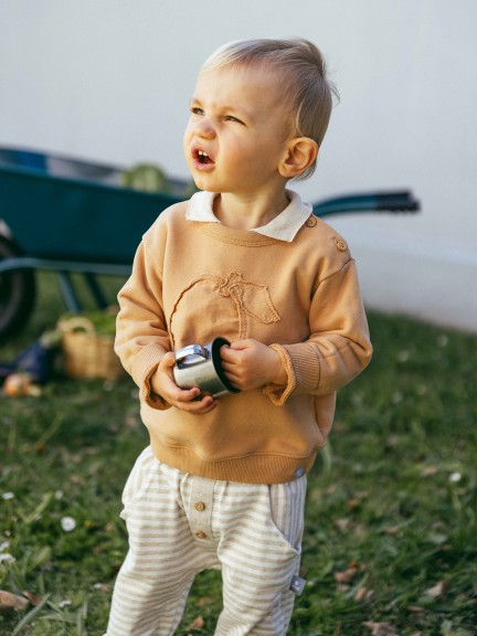 Plush sweatshirt with embroidery