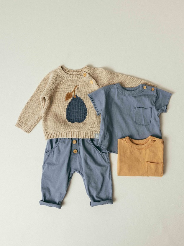 Jacquard round neckline jumper