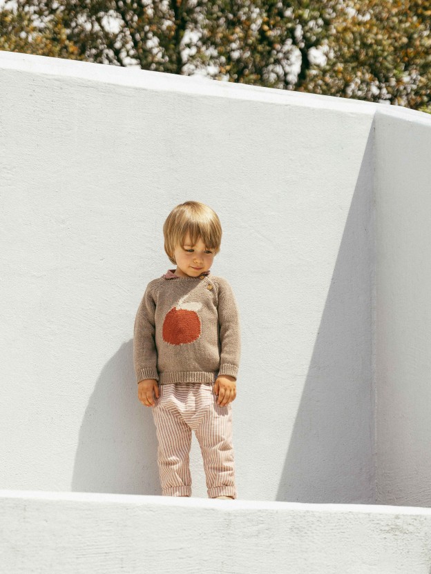 Jacquard round neckline jumper