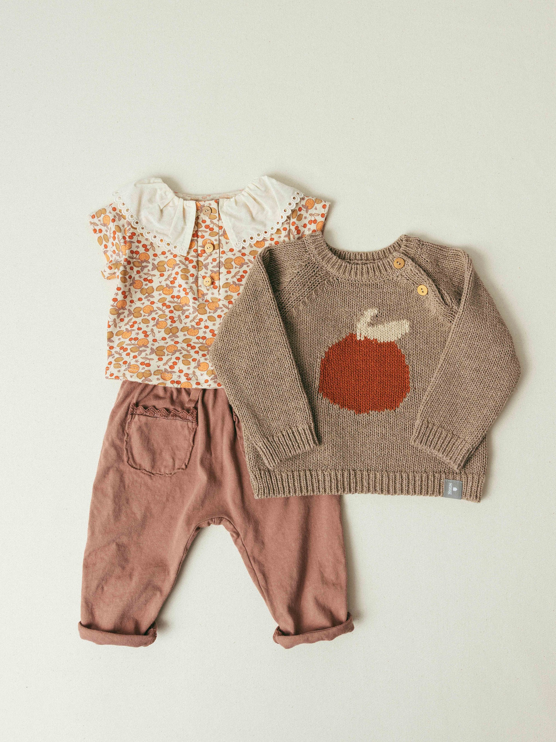Jacquard round neckline jumper