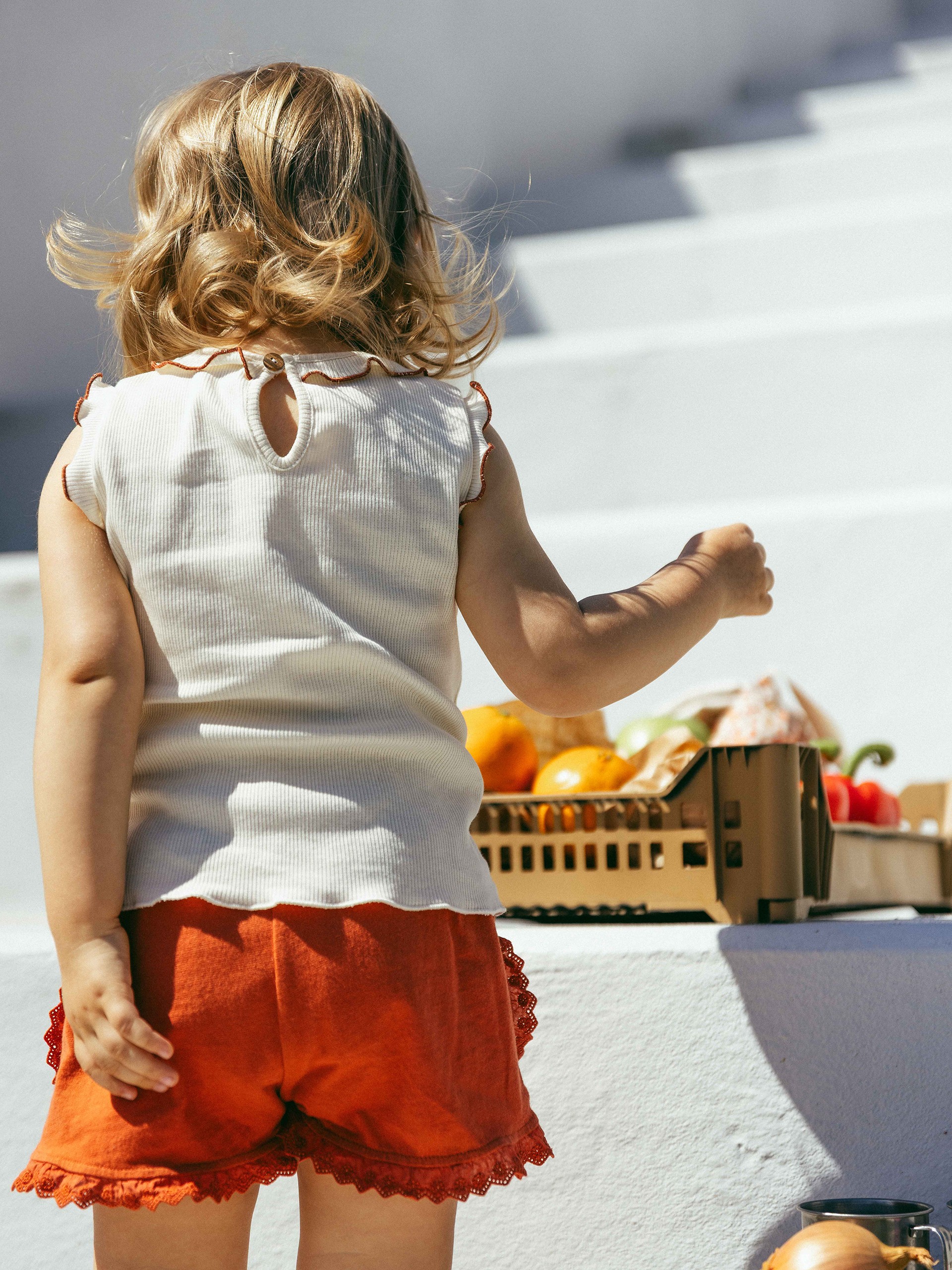 Ribbed jersey singlet with embroidery