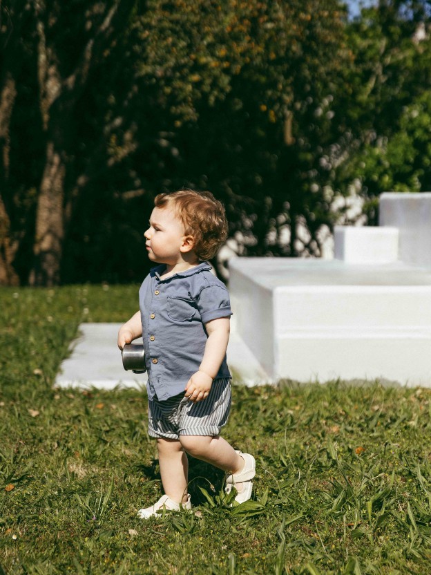 Plain jersey polo shirt with pocket