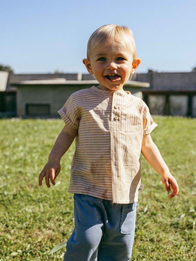 Shirt in striped fabric