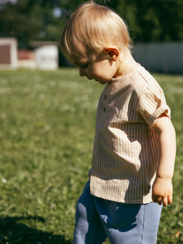 Shirt in striped fabric