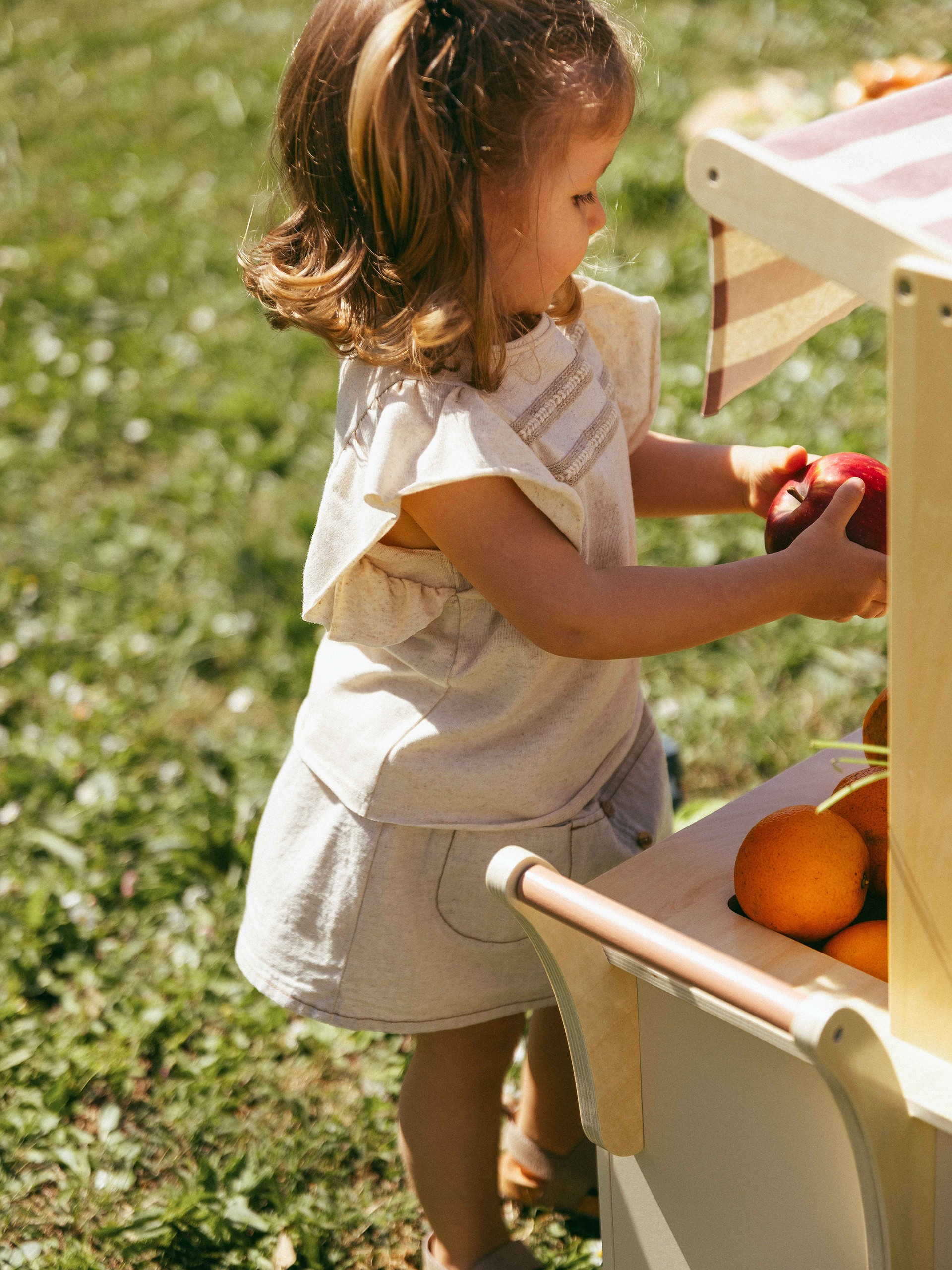 Organic style pull-up skirt with pocket