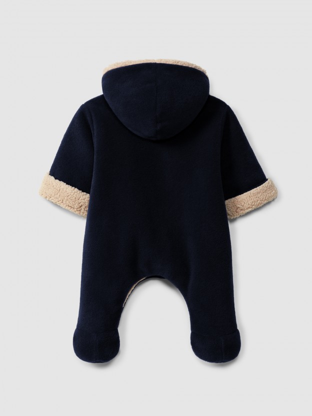 Fleece hooded pramsuit Fleece hooded pramsuit