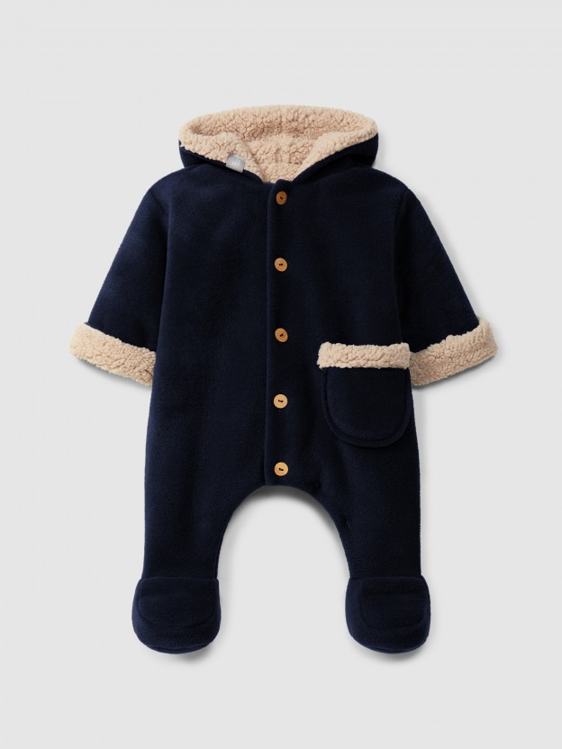 Fleece hooded pramsuit Fleece hooded pramsuit