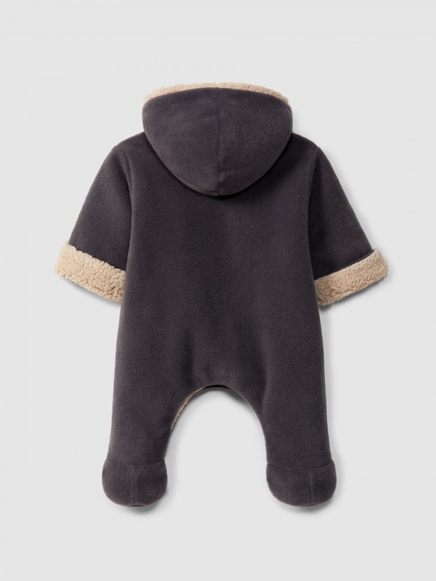 Fleece hooded pramsuit Fleece hooded pramsuit