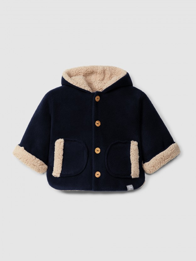 Fleece hooded jacket