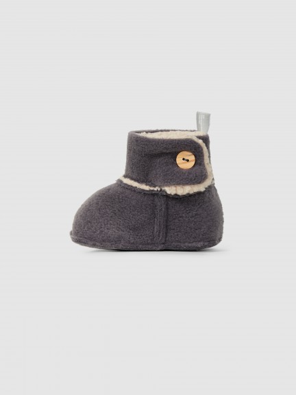Fleece booties with fur Fleece booties with fur