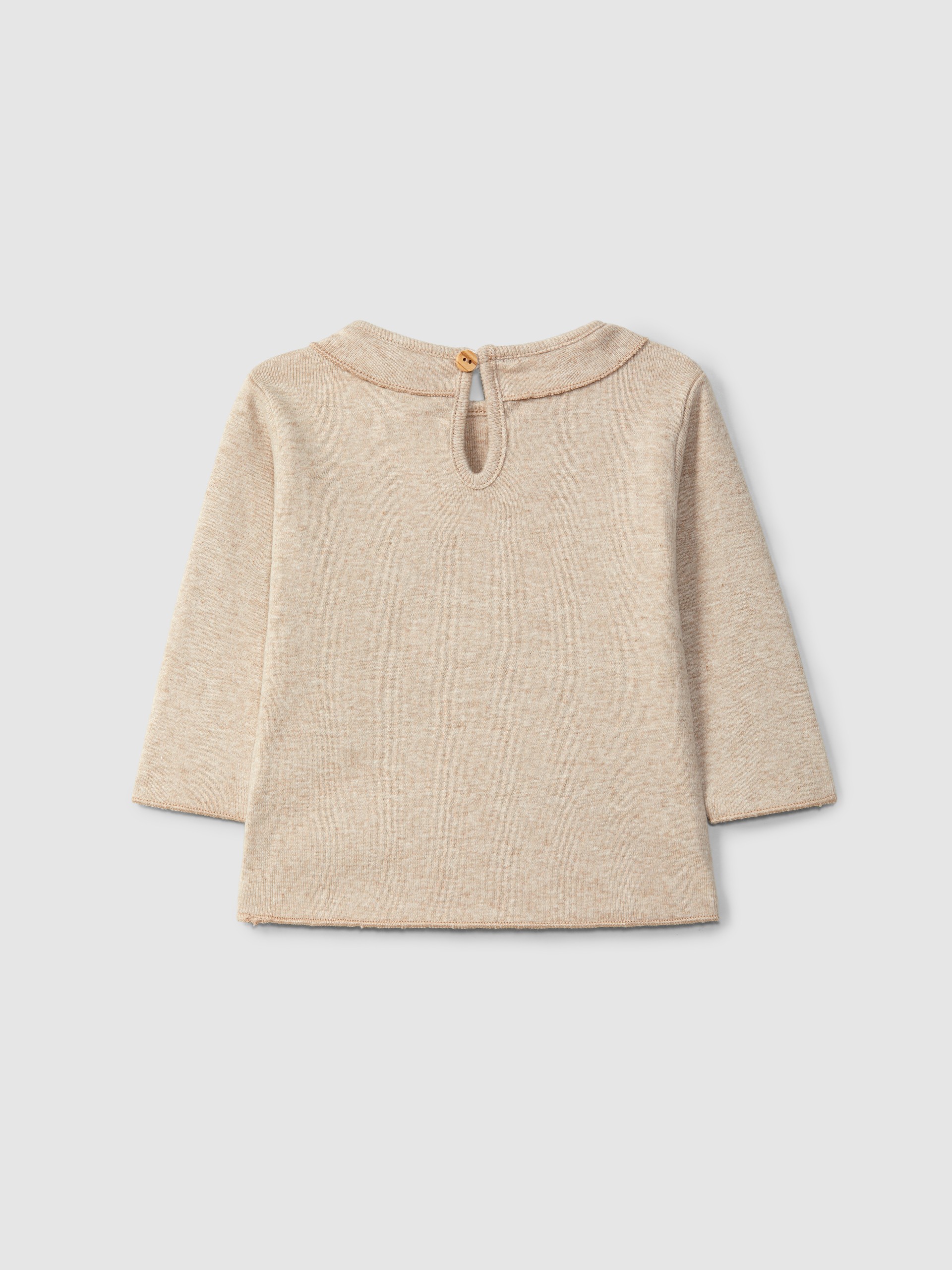 Cotton longsleeve with wool yarn embroidery