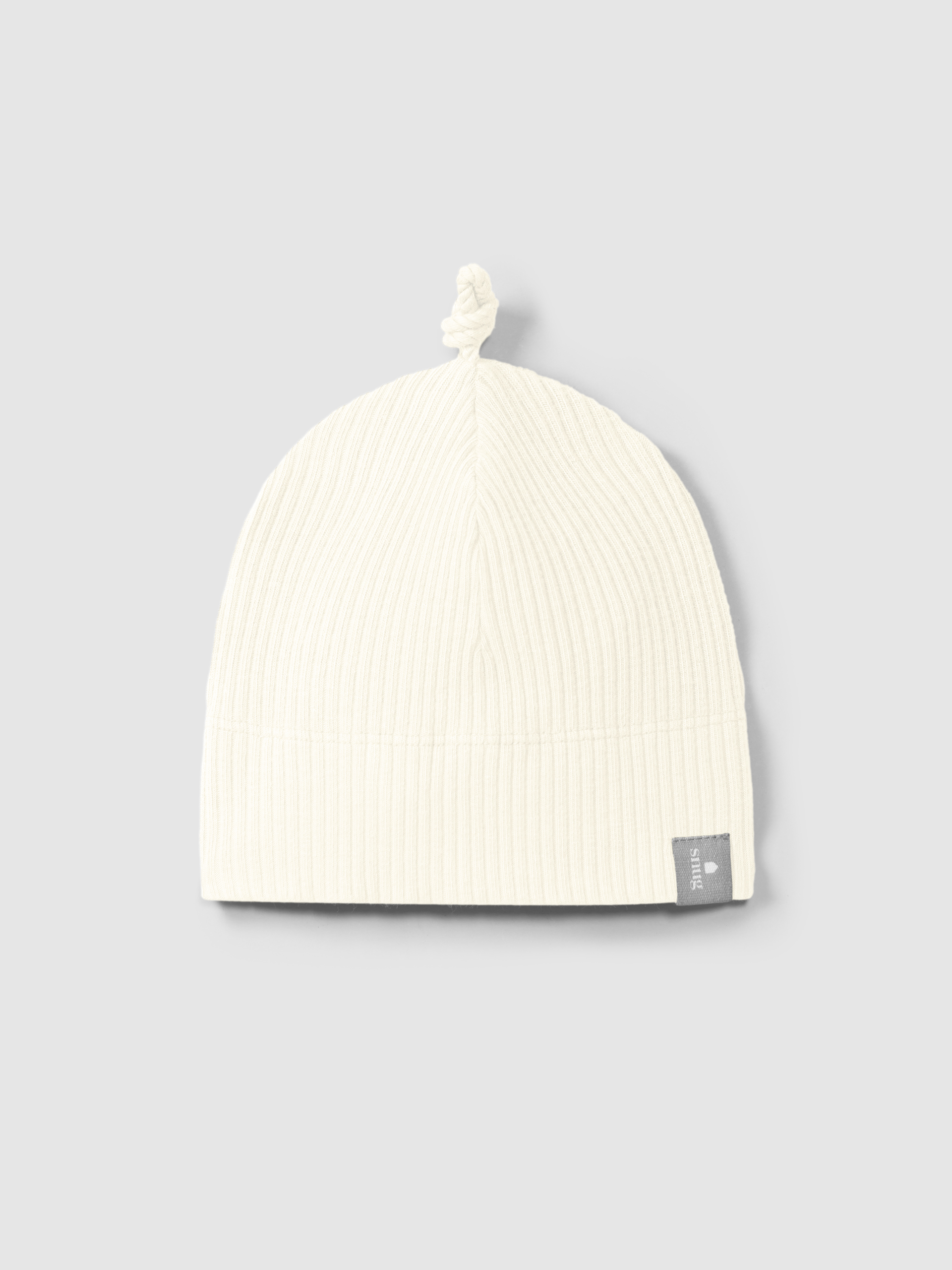 Ribbed jersey beanie with knot
