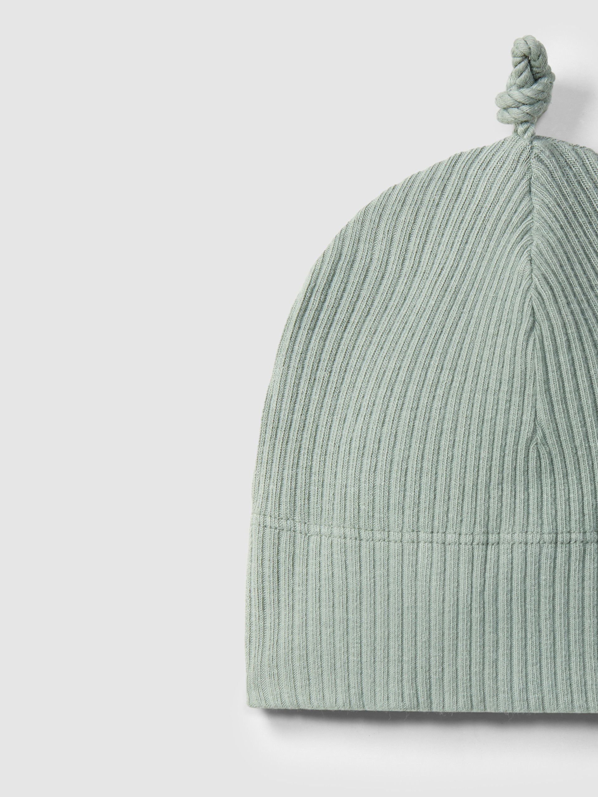 Ribbed jersey beanie with knot