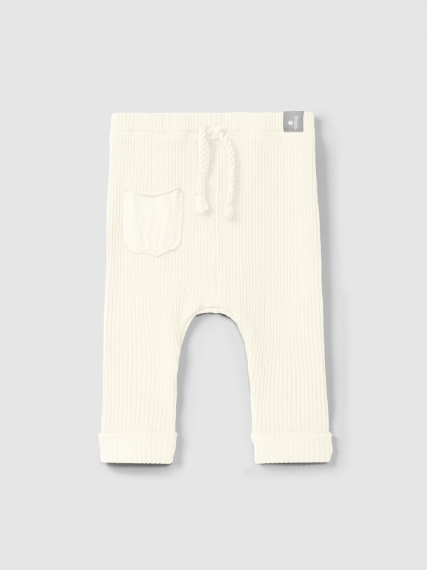 Leggings in ribbed jersey with pocket Leggings in ribbed jersey with pocket