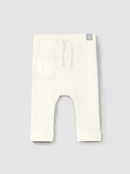 Leggings en punto acanalado con bolsillo Leggings en punto acanalado con bolsillo