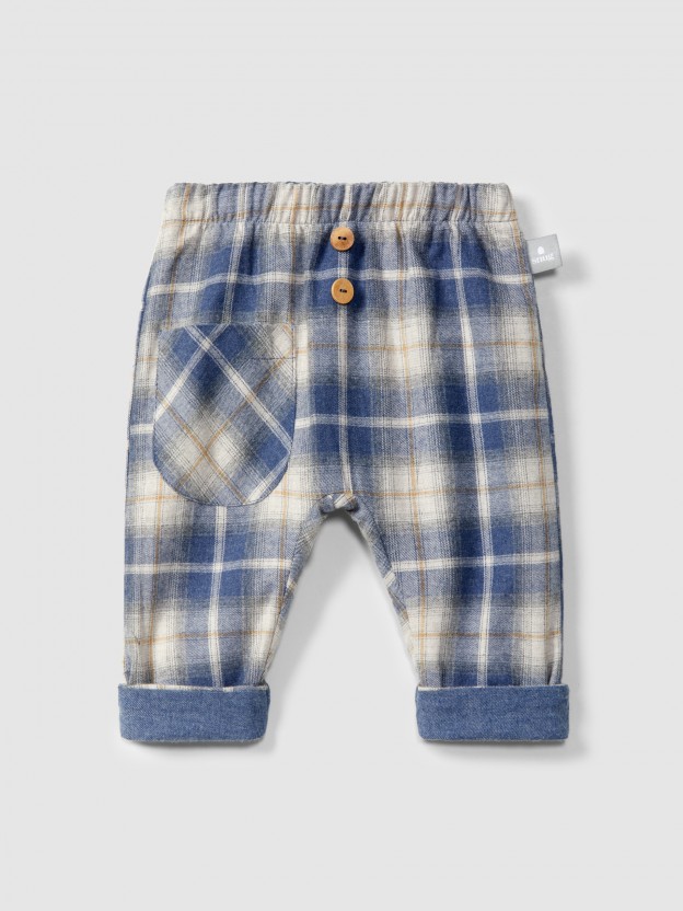 Pull-up check pants