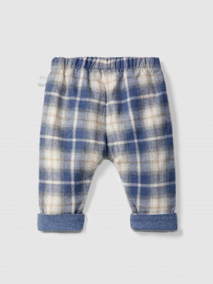 Pull-up check pants Pull-up check pants