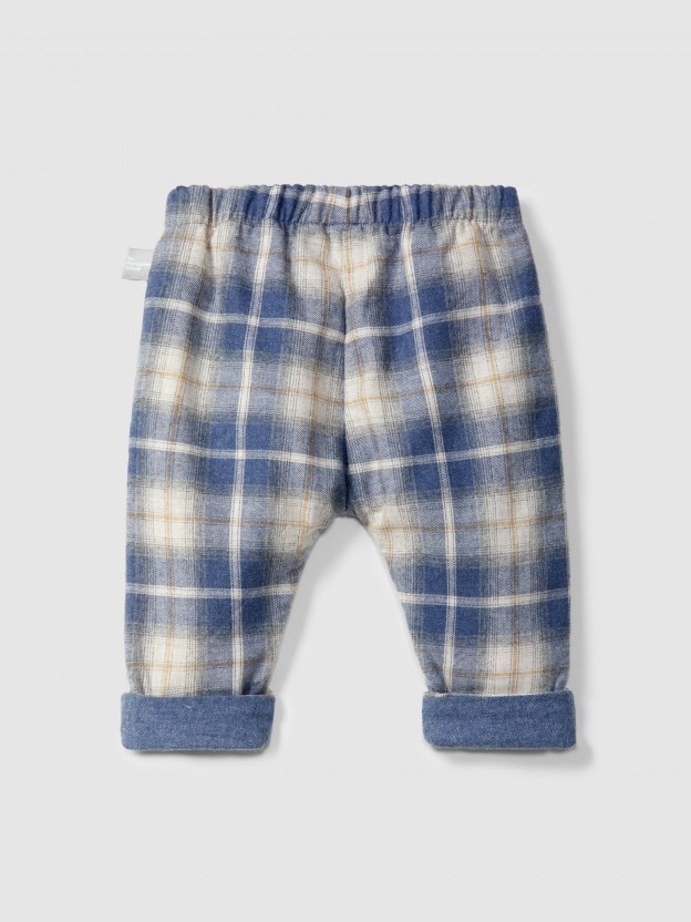 Pull-up check pants