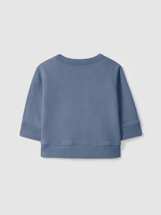 Plush sweatshirt with heart appliqué Plush sweatshirt with heart appliqué
