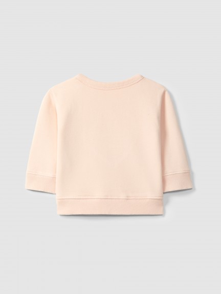 Plush sweatshirt with heart appliqué Plush sweatshirt with heart appliqué