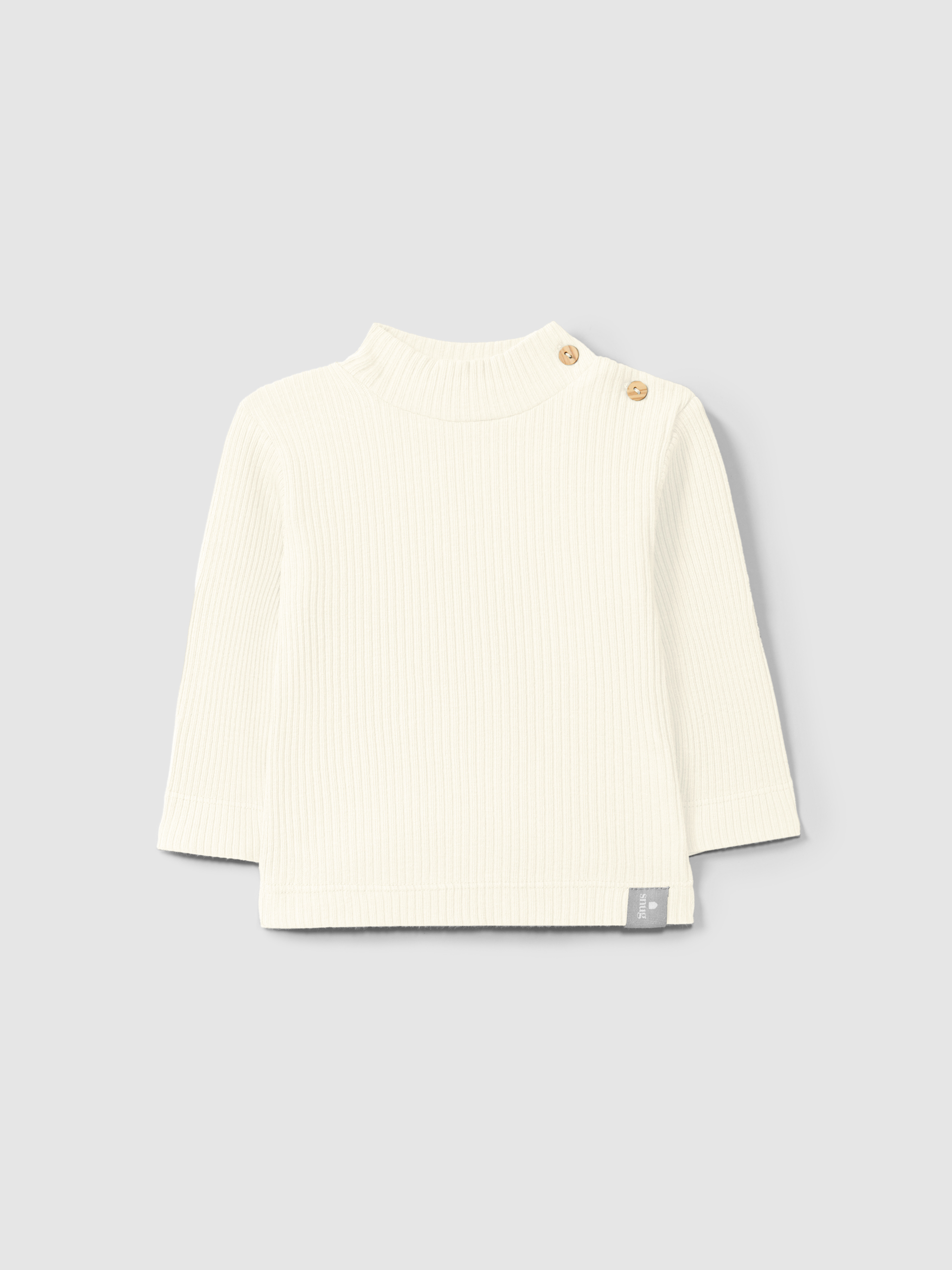 Longsleeve rolled collar in ribbed jersey
