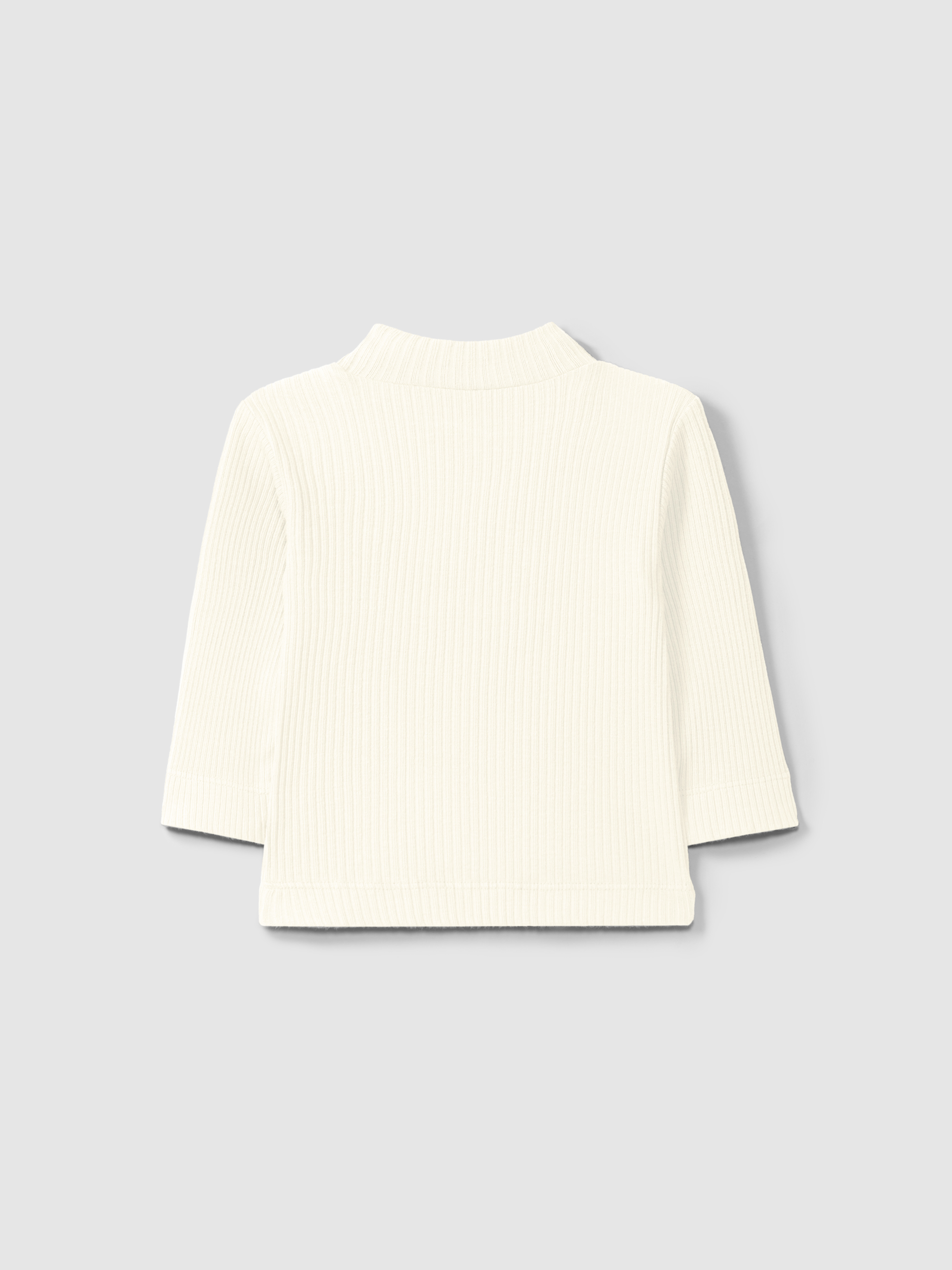 Longsleeve rolled collar in ribbed jersey