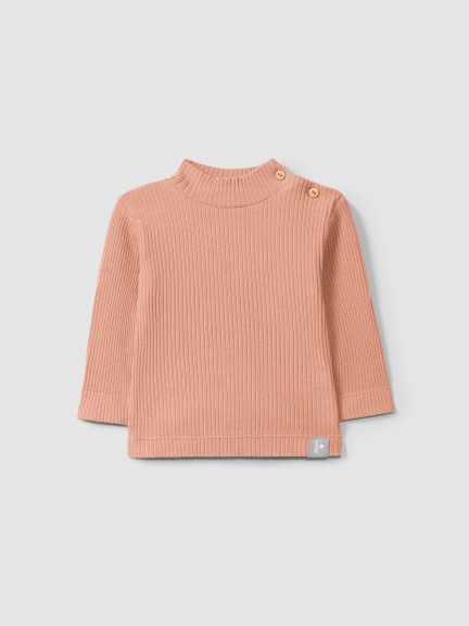 Longsleeve rolled collar in ribbed jersey Longsleeve rolled collar in ribbed jersey