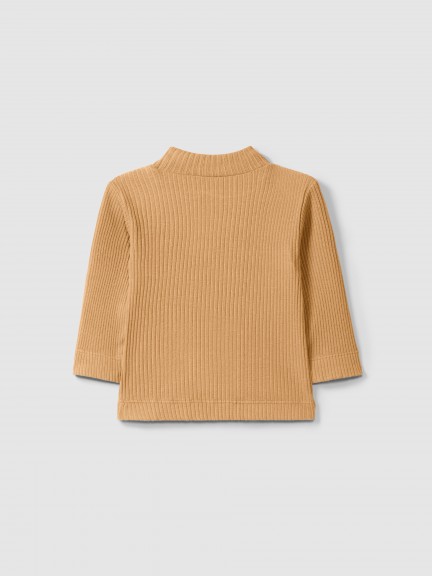 Longsleeve rolled collar in ribbed jersey Longsleeve rolled collar in ribbed jersey