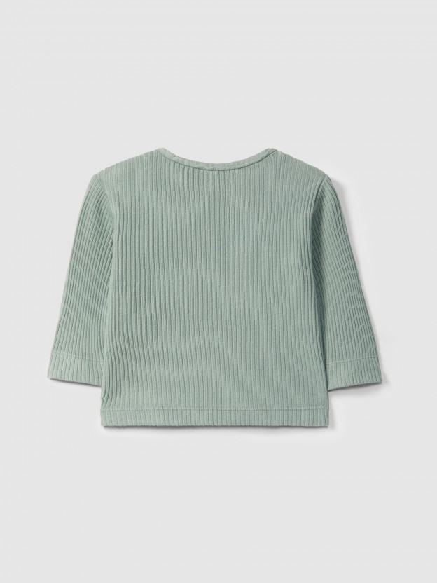 Ribbed jersey longsleeve with pocket Ribbed jersey longsleeve with pocket