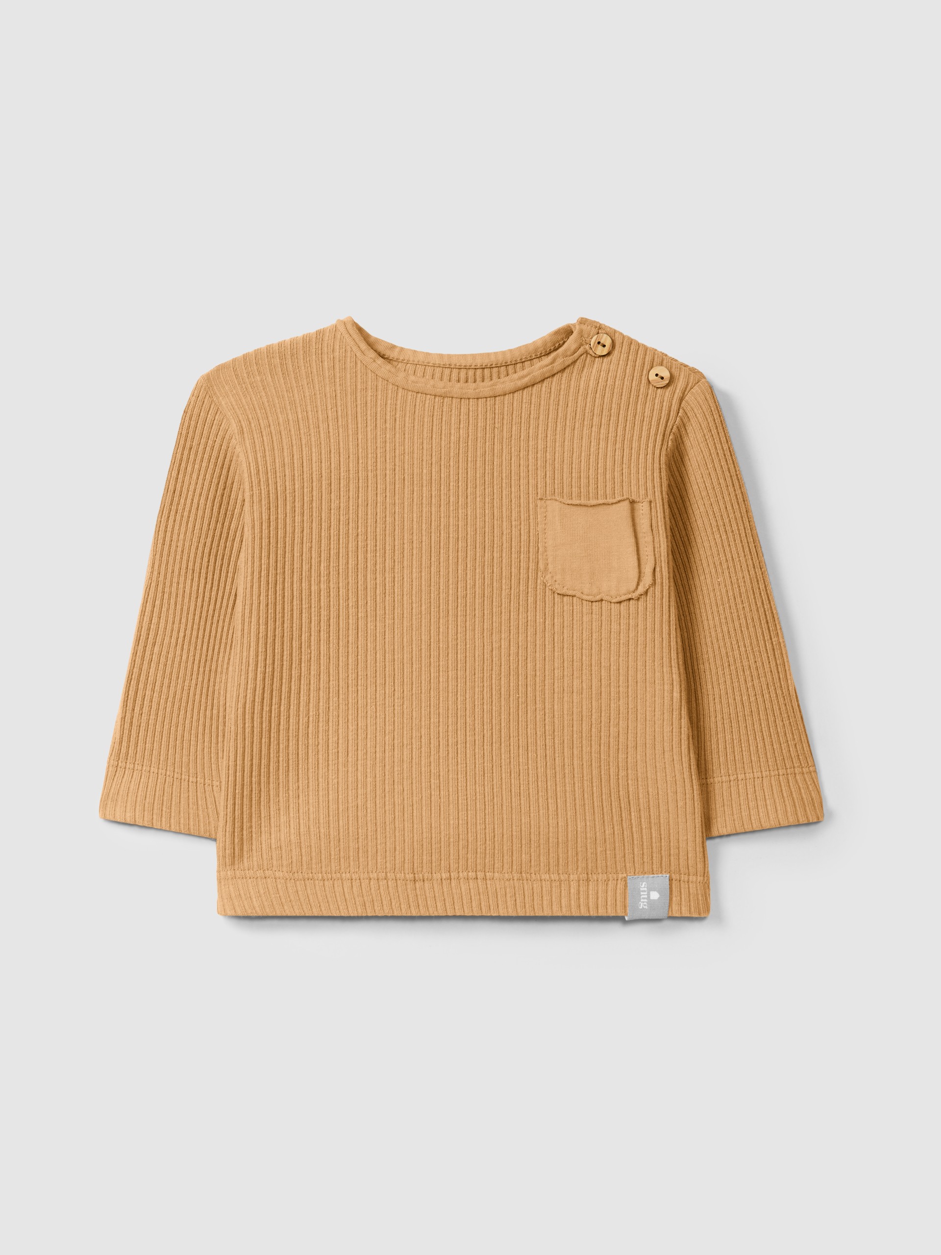 Ribbed jersey longsleeve with pocket