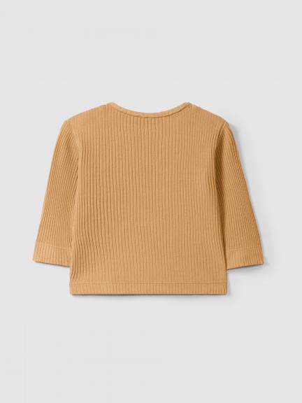 Ribbed jersey longsleeve with pocket Ribbed jersey longsleeve with pocket