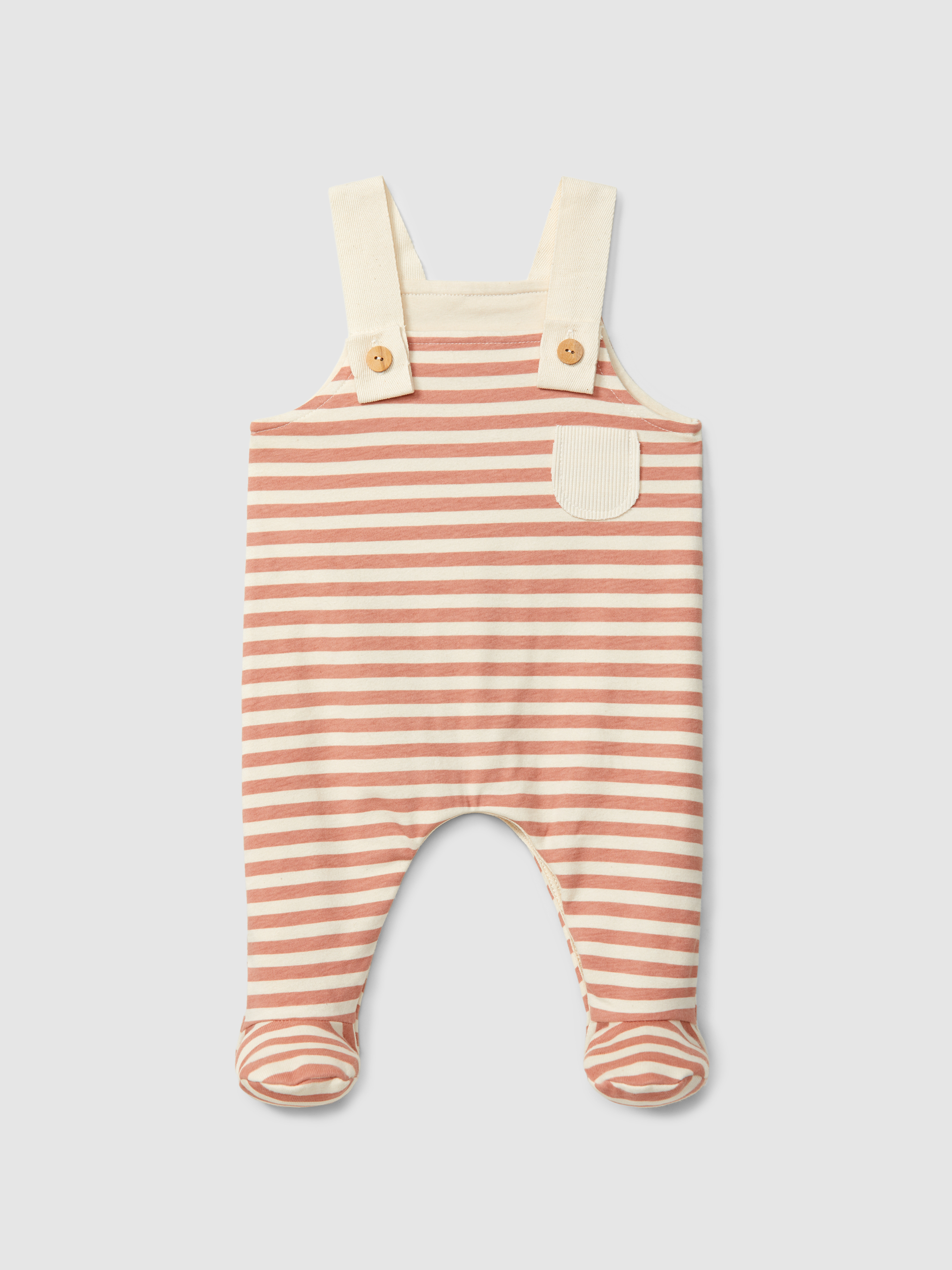 Striped dungarees with pocket