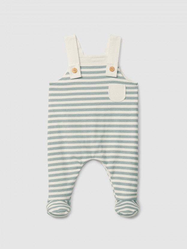 Striped dungarees with pocket Striped dungarees with pocket